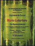 Diploma de honor a Mario Lo Tartaro